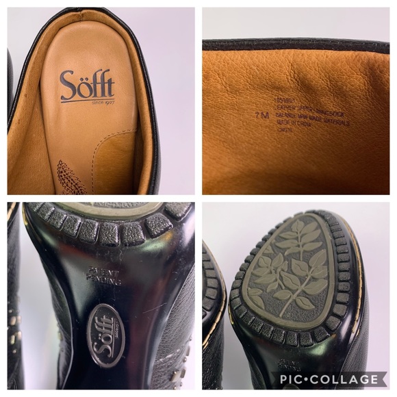 SOFFT Leather Studded Stitched Clogs - Picture 7 of 7